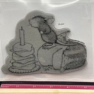 House Mouse Stamp GOUDA WISH Cheese Mudpie Mice Birthday Rubber  hard to find